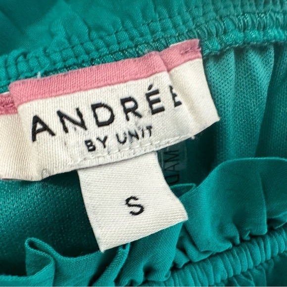 Andree by Unit Womens Tie Shoulder Tiered Maxi Dress Size Small Green Lined - Picture 7 of 7